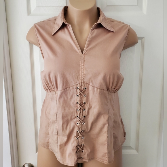 Andrew & Co. Faux Laced Front Top - Picture 4 of 11